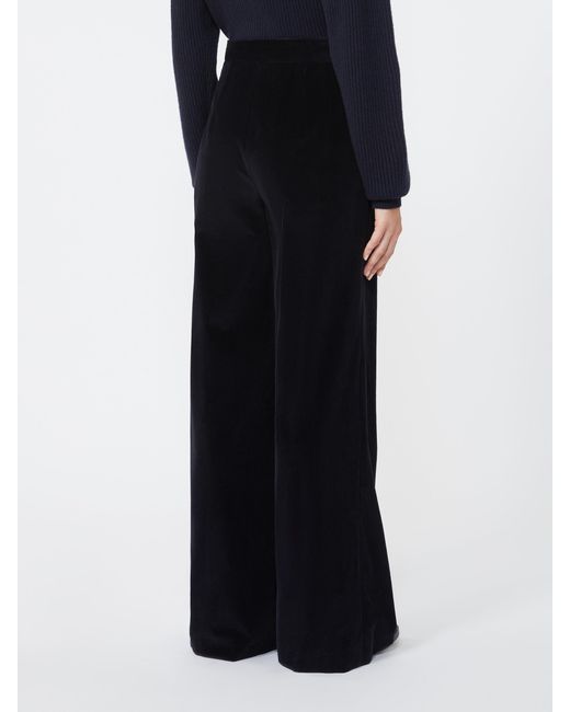 Max Mara Black Flared Velvet Trousers