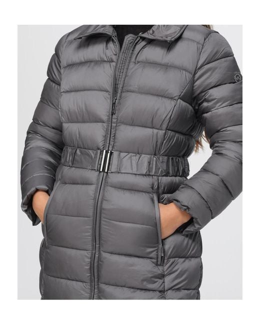 MICHAEL Michael Kors Gray Packable Quilted Puffer Coat