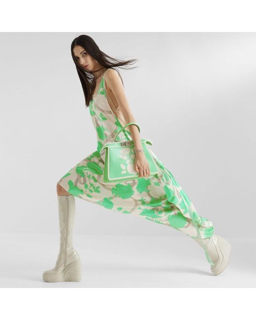 Fendi Green Flowing Sleeveless Midi Dress