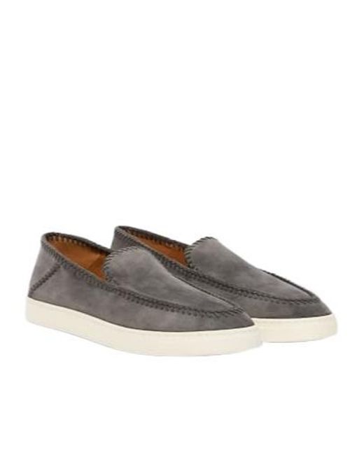 Giorgio Armani Gray Suede Loafers for men