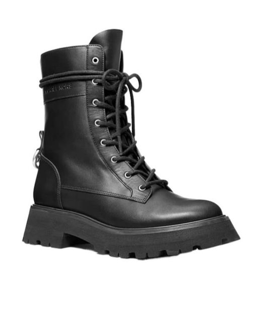 Michael Kors Black Lace-Up Ankle Boots