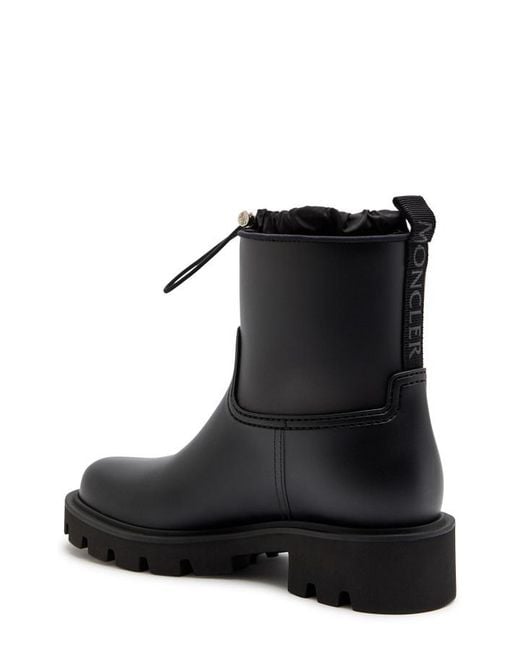 Moncler Black Kickstream Rubber Wellington Ankle Boots