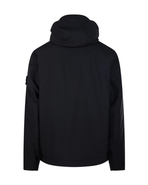 Stone Island Blue Logo Patch Zip-Up Jacket for men