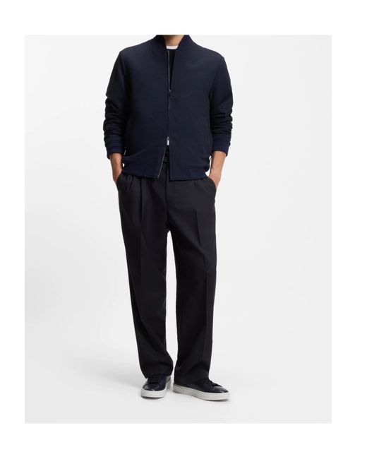 Boss Blue Belt Loop Casual Pants for men