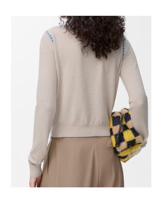 Loewe White Scarf Sweater