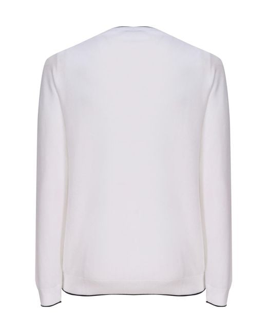 Fay White Crew Neck Sweater for men
