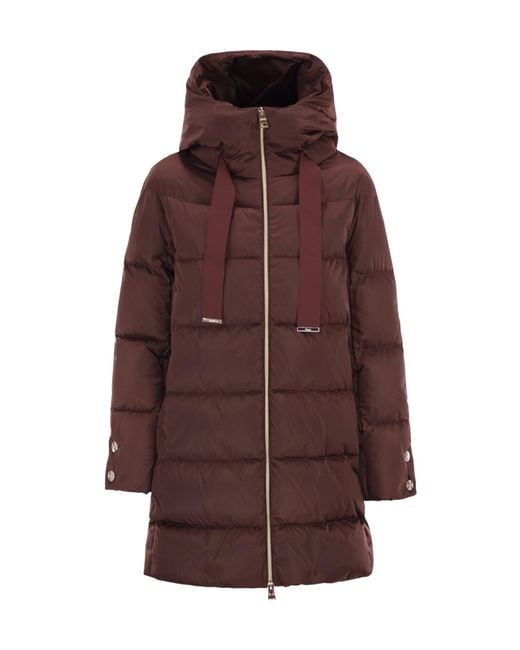 Herno Brown A-Shape Down Jacket With Hood
