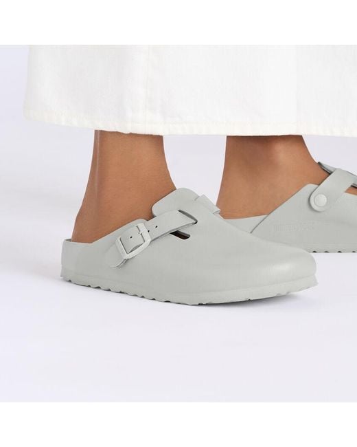 Birkenstock White Boston Slippers for men