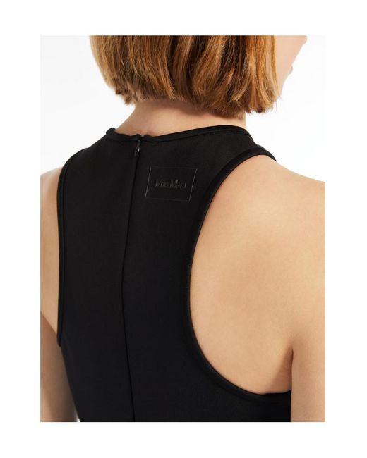 Max Mara Black Curved-Fit Flared Dress