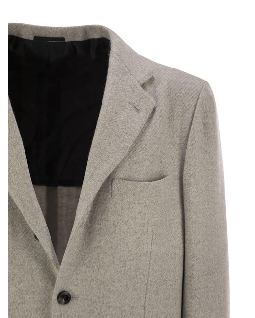 Kiton Gray Single-Breasted Tailored Blazer for men