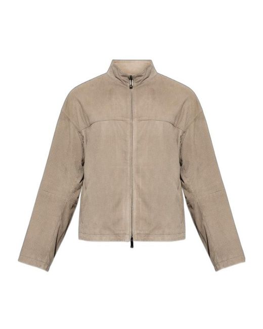 Emporio Armani Natural High Neck Zip-Up Jacket for men