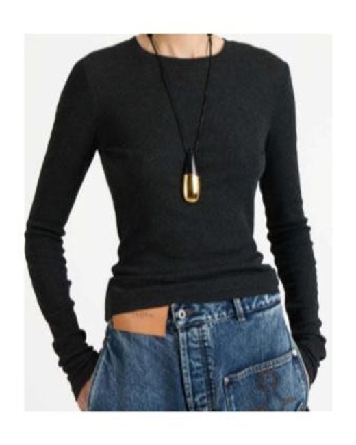 J.W. Anderson Black Long Sleeve Crew Neckline Top
