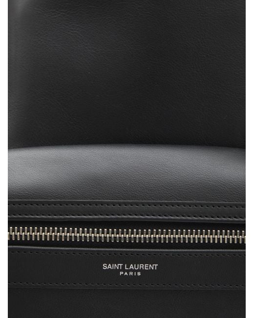 Saint Laurent Black City Zip-Up Backpack for men