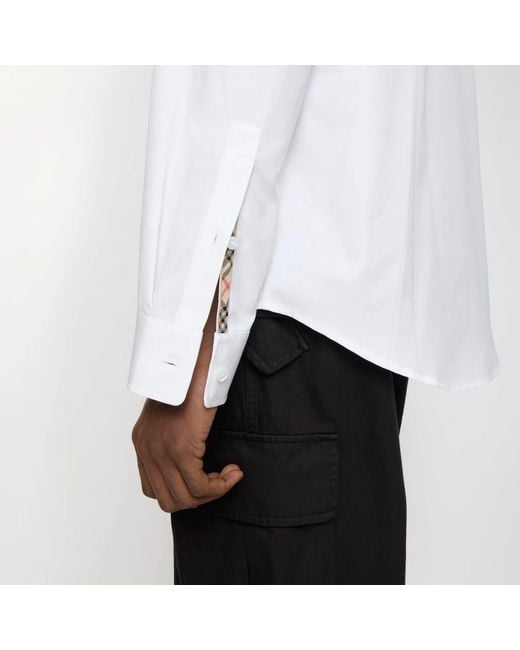 Burberry White Long Sleeved Buttoned Shirt for men