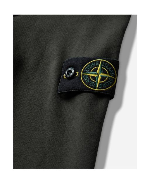 Stone Island Black Logo Patch Drawstring Hoodie for men