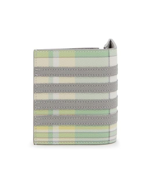 Thom Browne Green Checked Bi-Fold Wallet for men