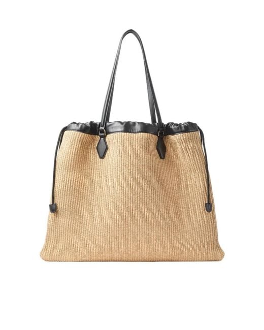 Jimmy Choo Natural Large Drawstring Tote Bag