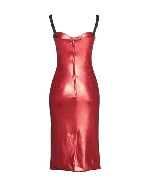 Dolce & Gabbana Red Sleeveless Slimfit Dress