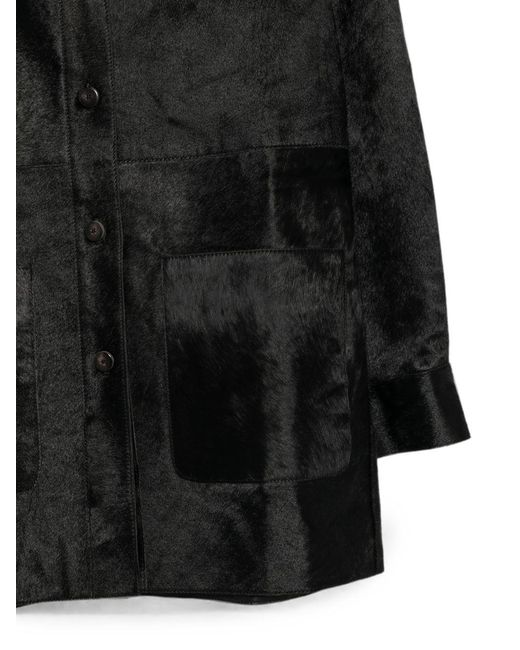 Alysi Black Straight-Cut Casual Jacket