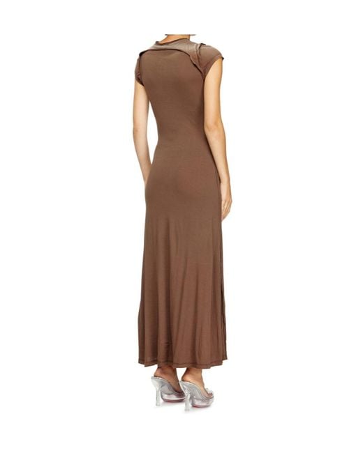 DIESEL Brown D-Jary Henry Neck Short Sleeved Dress