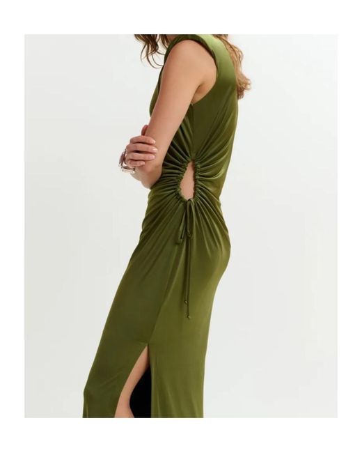 Essentiel Antwerp Green Joye 098 Draped Jersey Dress