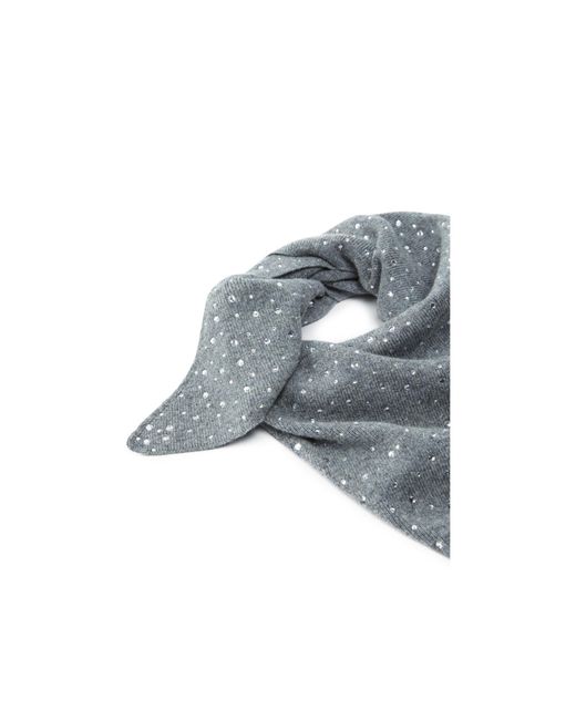 Pinko Gray All-Over Embellished Scarf
