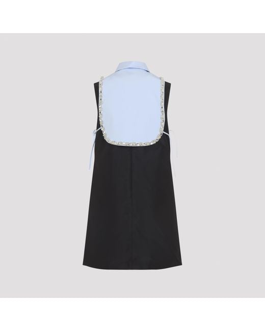 Prada Black Collarless Sleeveless Dress