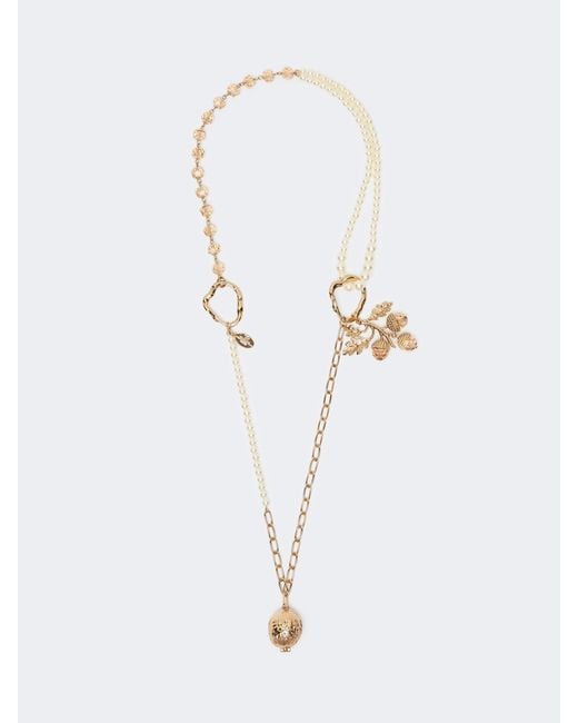 Weekend by Maxmara White Wkaonde Drop Earrings And Charm Necklace