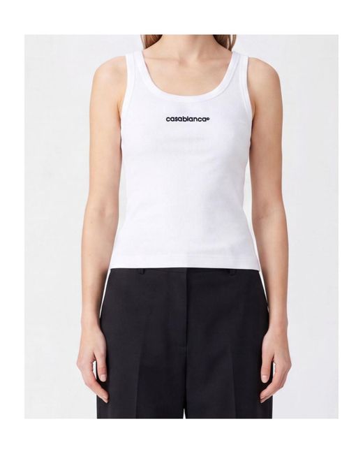 Casablanca White Slim Logo Tank Top