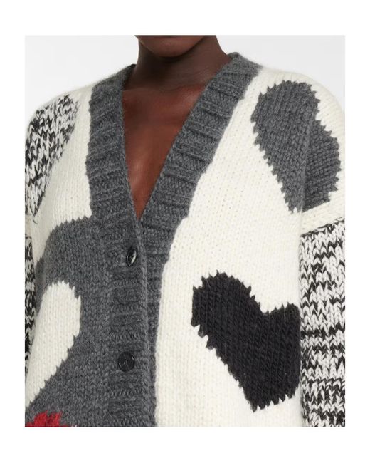 Joseph Gray Embroidered Pattern Sweater