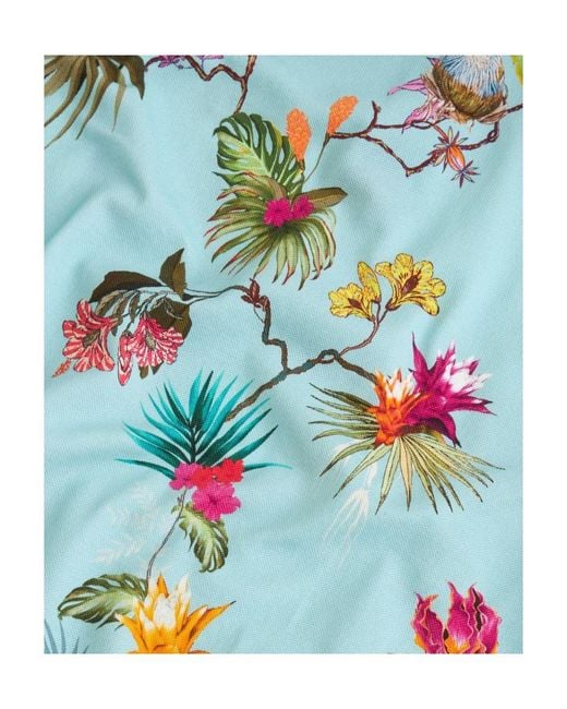 Etro Blue Floral Jersey Polo Shirt for men