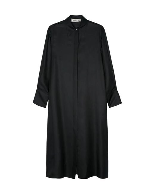 Rohe Black Cut-Out Detail Silk Shirt Dress