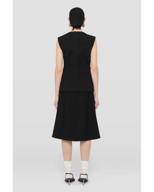 Jil Sander Black Classic Pleat-Detailed Top