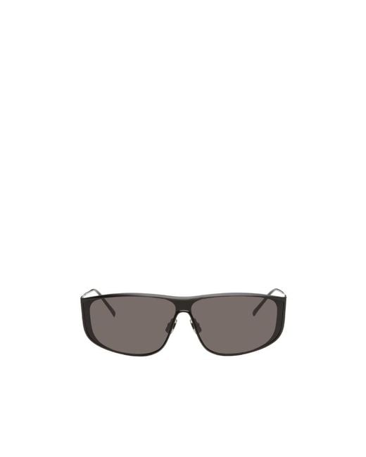 Saint Laurent Gray Eyewear Sl 605 Luna Rectangle Frame Sunglasses for men