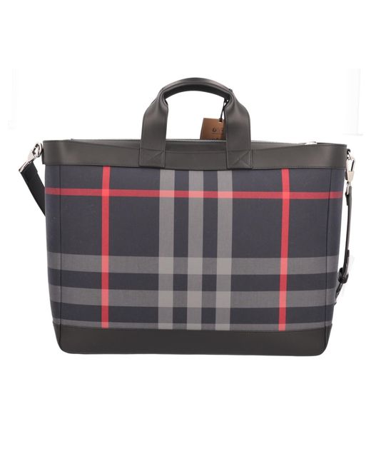 Burberry Black Plaid Shoulder Bag for men