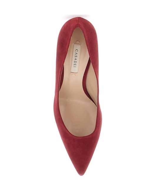 Casadei Red Pointed 80Mm Heeled Pumps