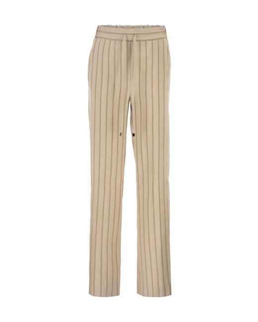 Antonelli Natural Pinstriped Trousers