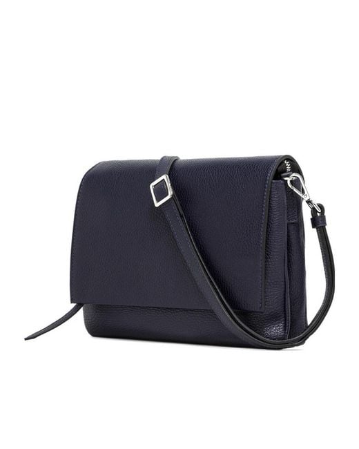 Gianni Chiarini Blue Small Three Pebbled Leather Shoulder Bag