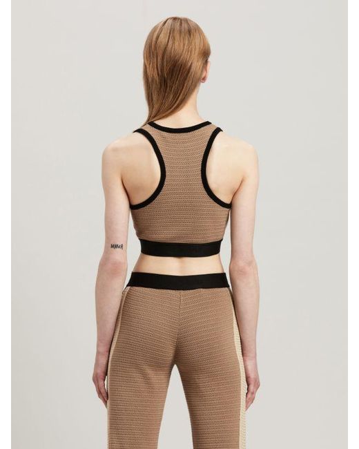 Palm Angels Brown Side Stripe Detailed Knitted Tank Top