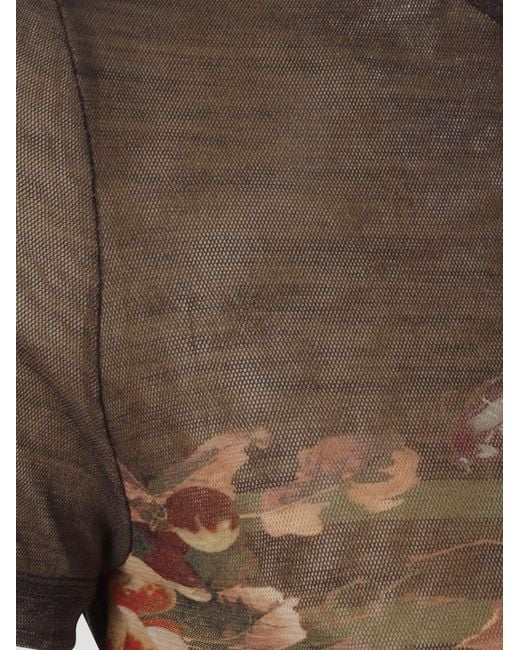 Jean Paul Gaultier Brown Short-Sleeved Dress
