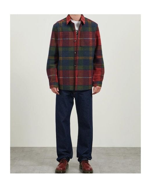 Barbour Red Check-Pattern Shirt Jacket for men