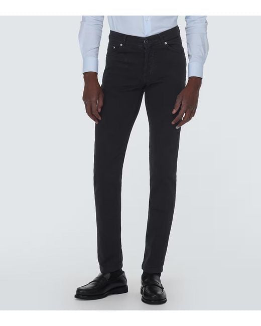 Kiton Blue Mid-Rise Straight Jeans for men