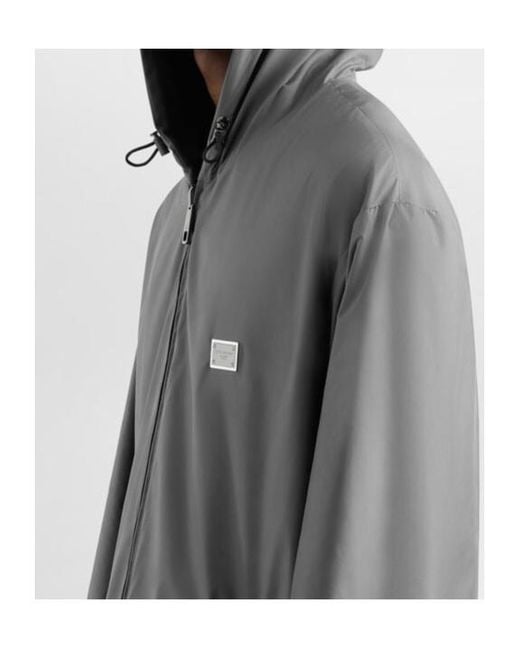 Dolce & Gabbana Gray Technical Hooded Jacket for men