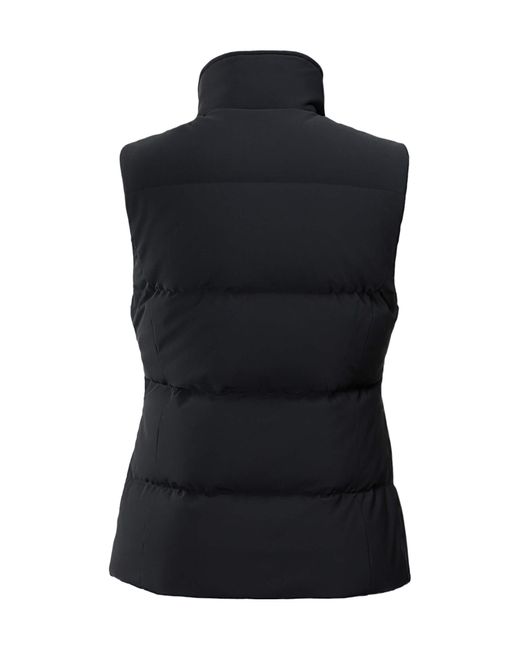 Moose Knuckles Blue Down Vest With Standing Neck