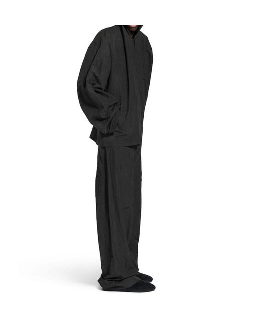 Balenciaga Black Logo Embroidered Zip-Up Hooded Jacket for men
