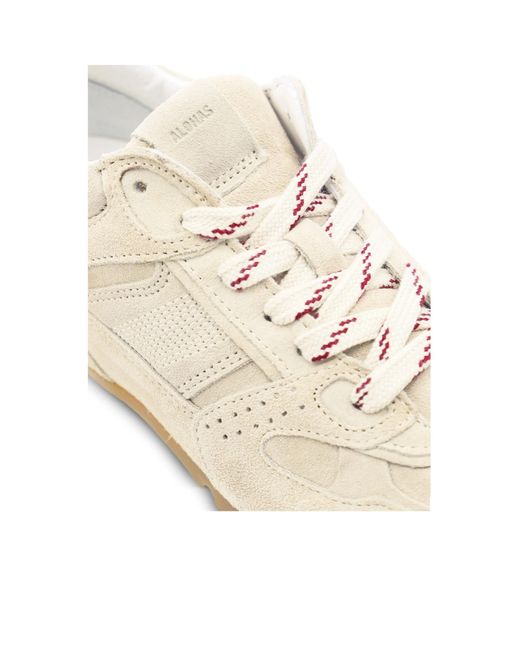 Alohas White Perforated Detailed Lace-Up Sneakers