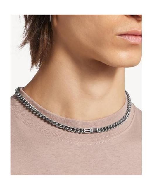 Balenciaga Metallic Bb Icon Chain Necklace for men