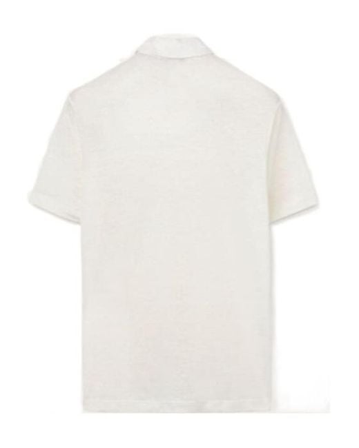 Loro Piana White Short-Sleeved Polo Shirt for men