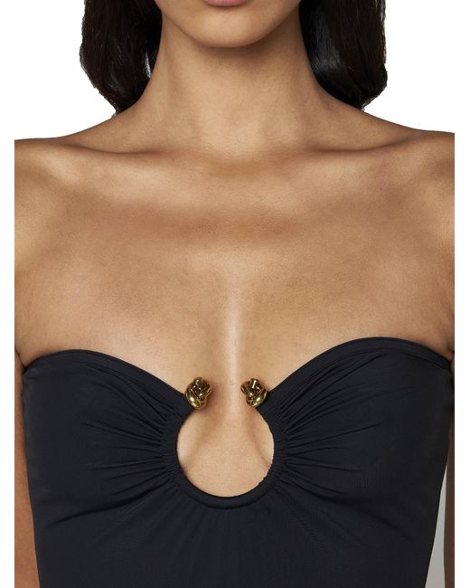 Bottega Veneta Black Knot Ring One-Piece Swimsuit