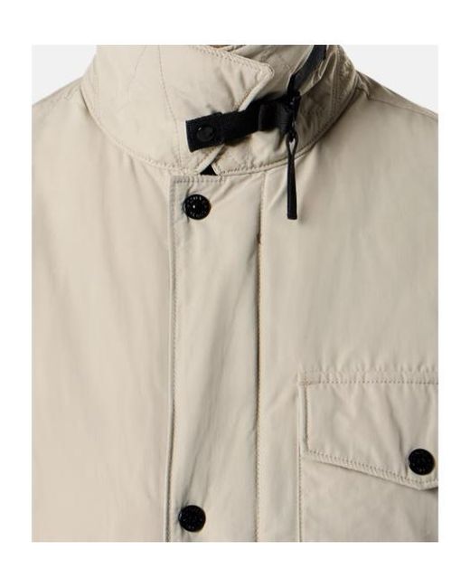 Stone Island Natural Quilted Button-Up Jacket for men